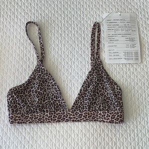 BRAND NEW Unused Fabletics Naked Feel Triangle Bralette Leopard Print XS